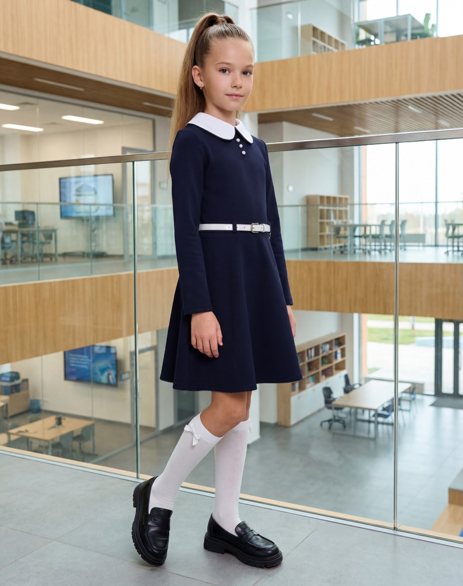 картинка Tрикотажное платье 400 Синий от магазина ОЛМИ