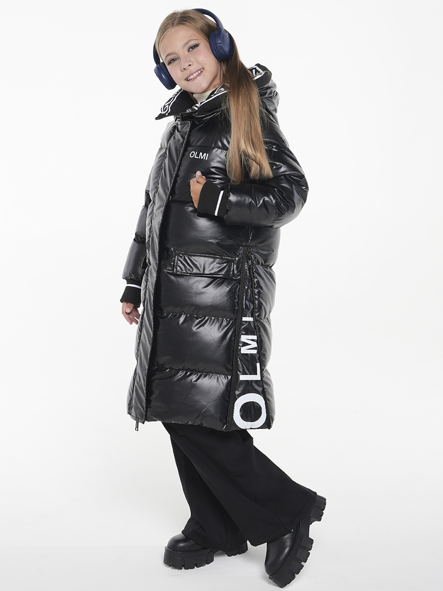 картинка Пальто д/д М-5335 Черный/белый от магазина ОЛМИ